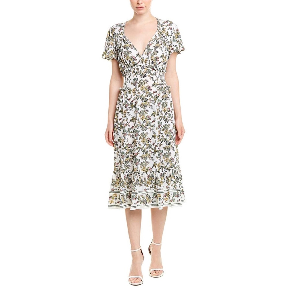 Max Studio ruffle sleeve maxi dress size L